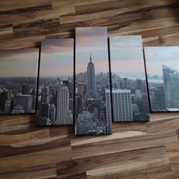 Viacdielny kvalitný obraz New York na plátne s ramom