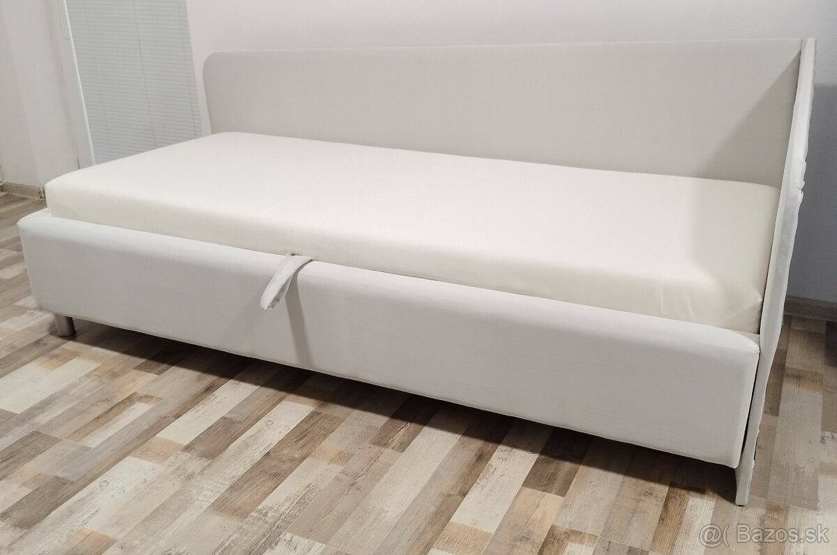 sivo - biela valenda s 2 celami, 90x200x45 cm