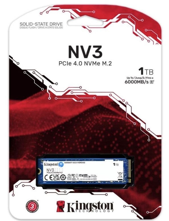 Kingston 1TB, 512GB, 2TB NVME - čítanie 6 100 MB/s
