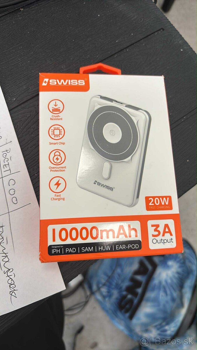 SWISS Powerbanka – MagSafe + USB-C/Lightning 10 000mAh