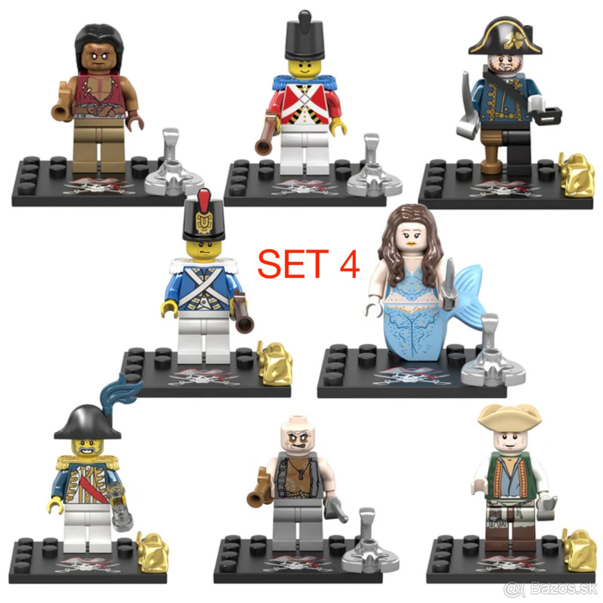Figúrky piráti (8ks) typ lego, nové nehrané