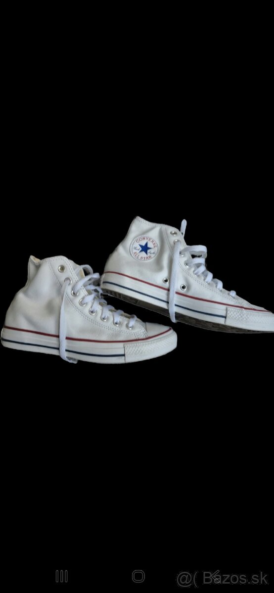 Biele kožené tenisky converse