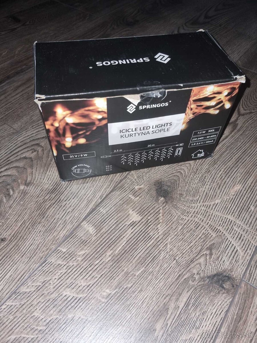 Vianočná led svetelná záclona vonkajšia