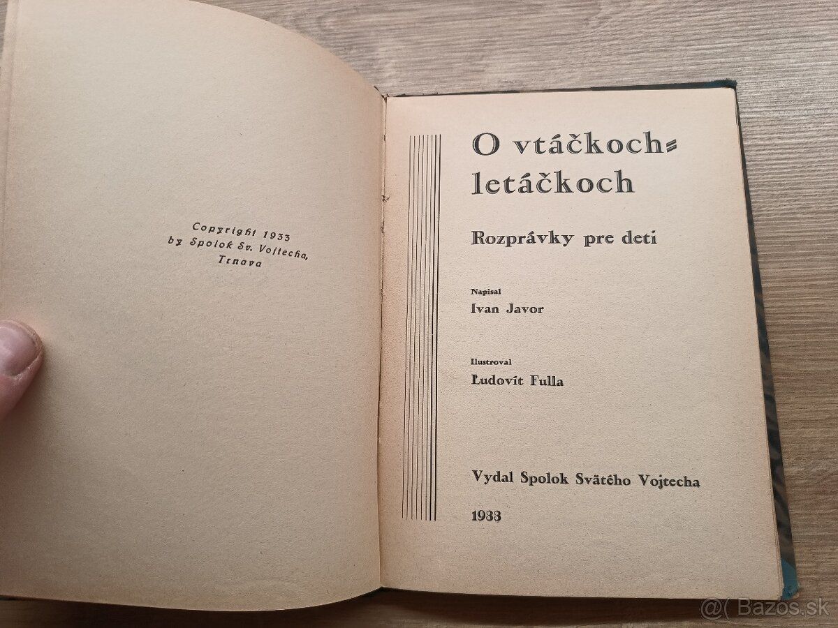 O vtáčkoch letáčkoch 1933 ilustrácie Fulla