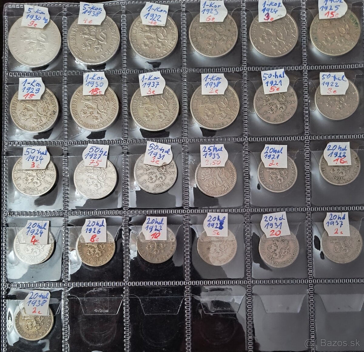 ČESKOSLOVENSKÉ MINCE : PRVÁ REPUBLIKA