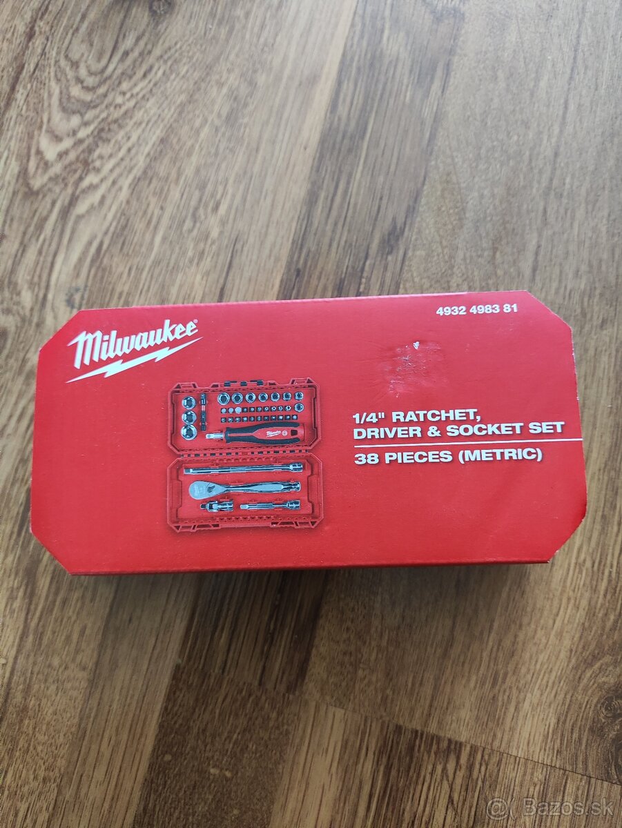 MILWAUKEE Sada 1/4" račne a nástrčných kľúčov 38 ks