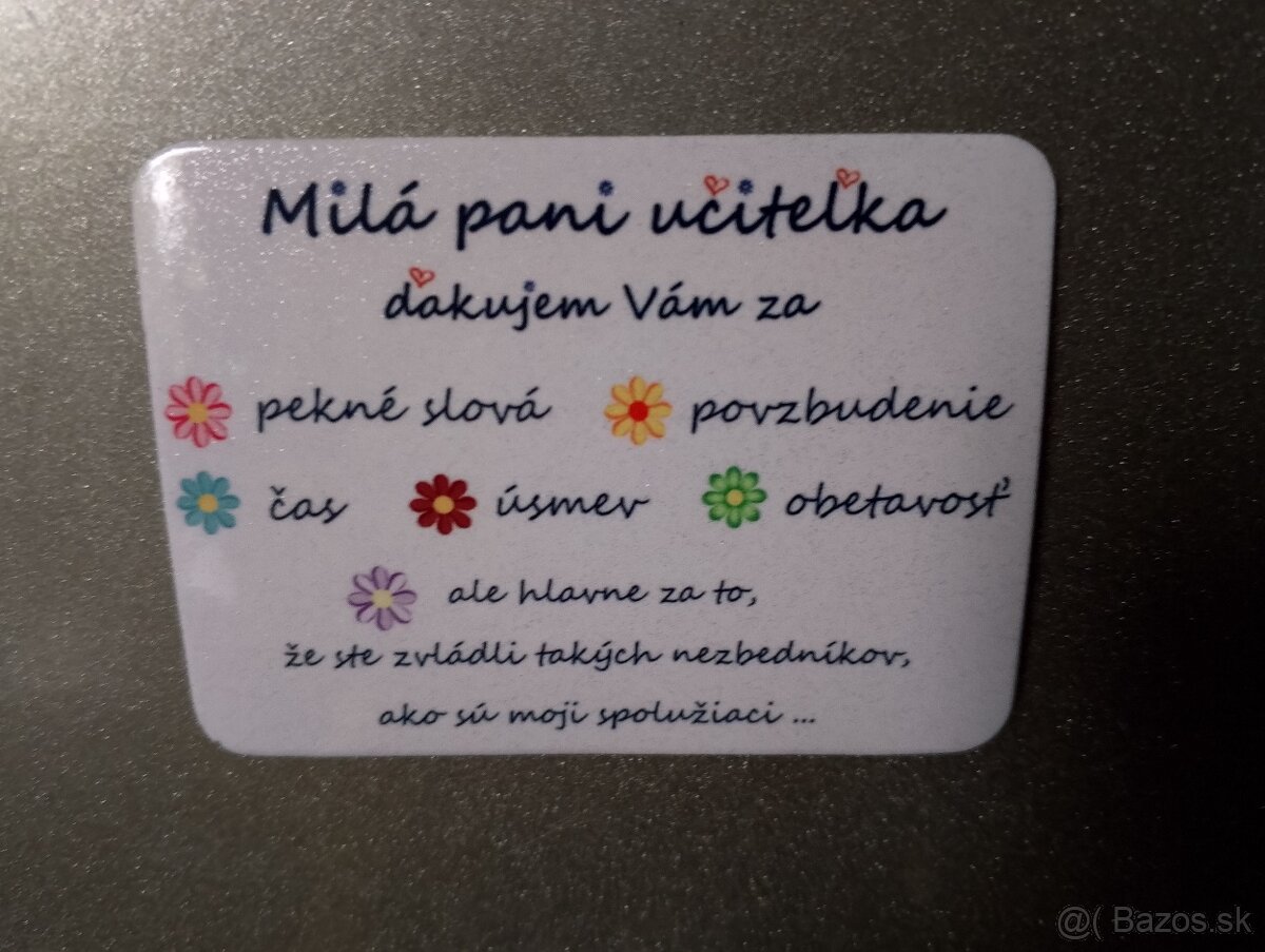 Magnetka pre pani učiteľku