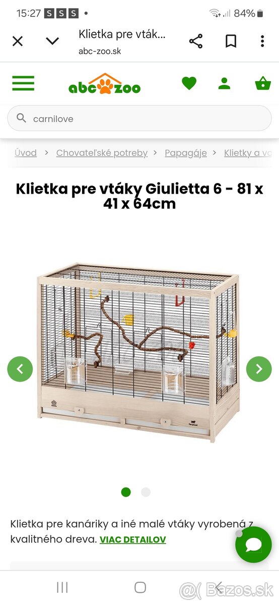 Klietka, voliera,
