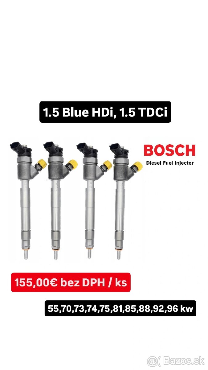 Nové vstrekovače BOSCH 1.5 BlueHDi,1.5 TDCi-Citroen,Ford