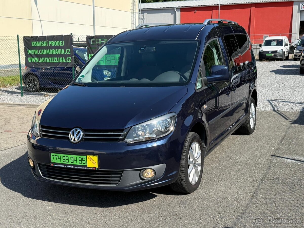 ► VW CADDY MAXI 2,0 TDI - 103 KW, TOP VÝBAVA, NAVI ◄