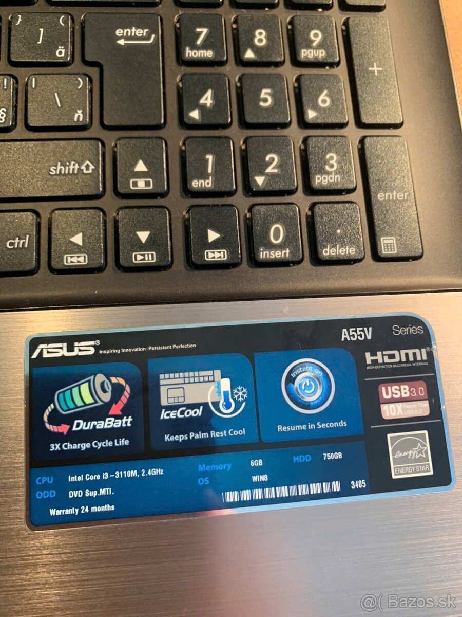 Asus x55v ako novy za 42 euro