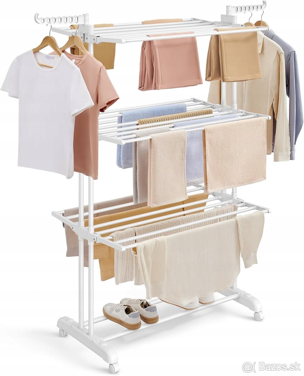 VEĽKÝ 4-úrovňový sušiak na bielizeň – biely, nový