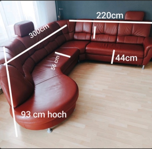 Kožená rohová rozkládací sedací souprava, 4226