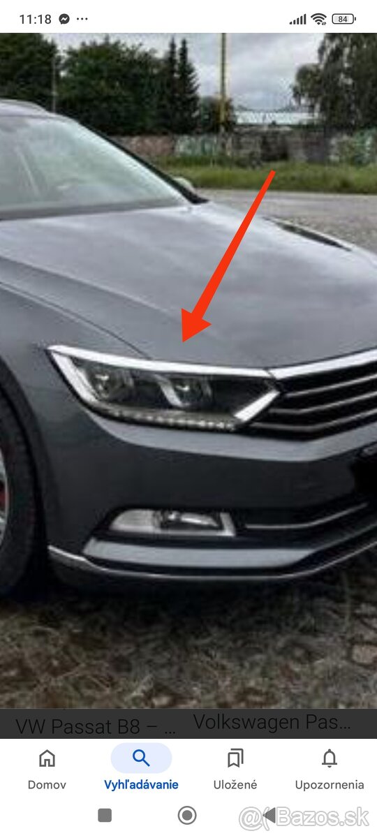 Chrómová p p lišta nad svetlo VW Passat B8, VW-3G0.941.120