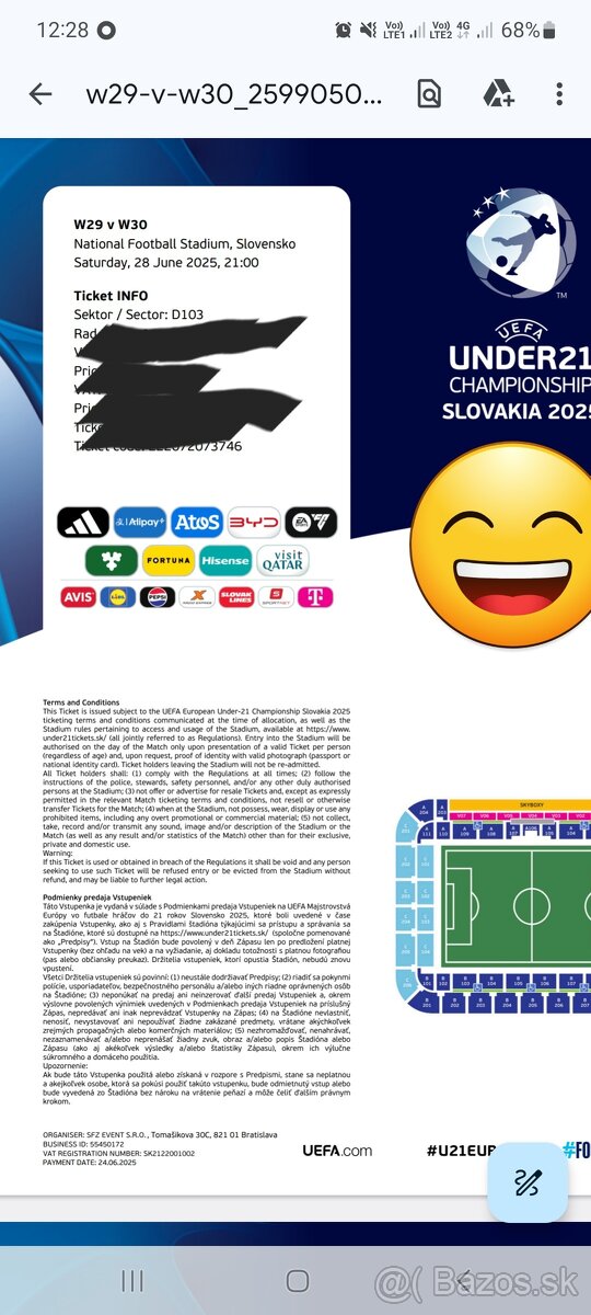 Predám lístky na finále Euro U21