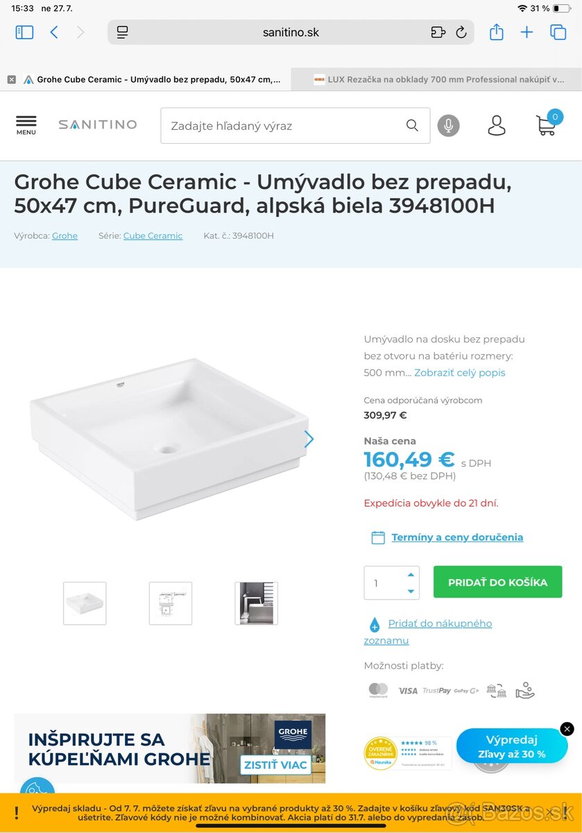 Grohe umývadlo