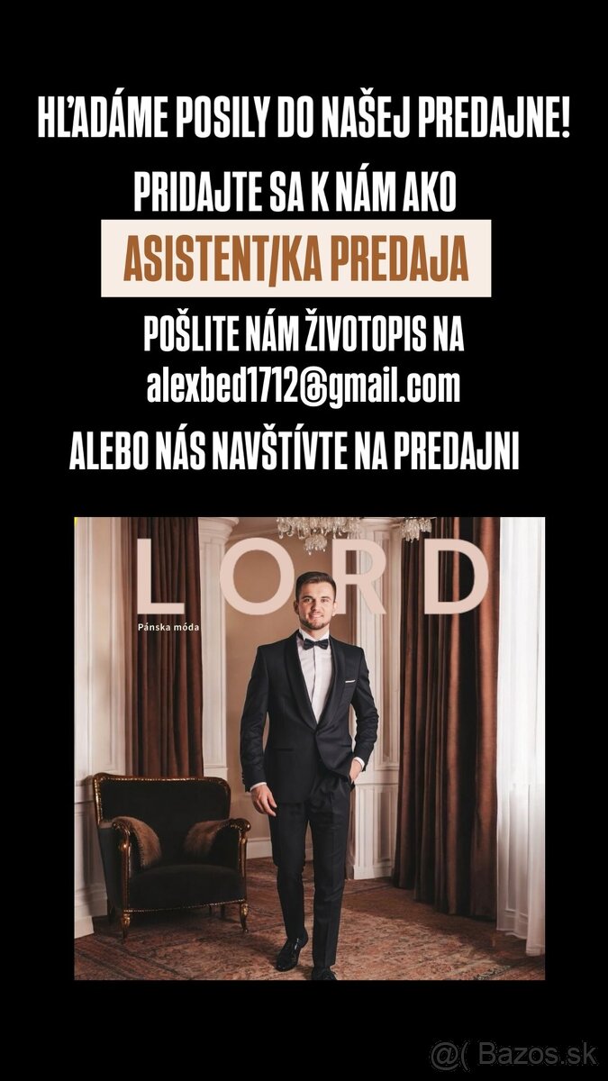 Asistent/ka predaja NOVUM LORD pánska móda