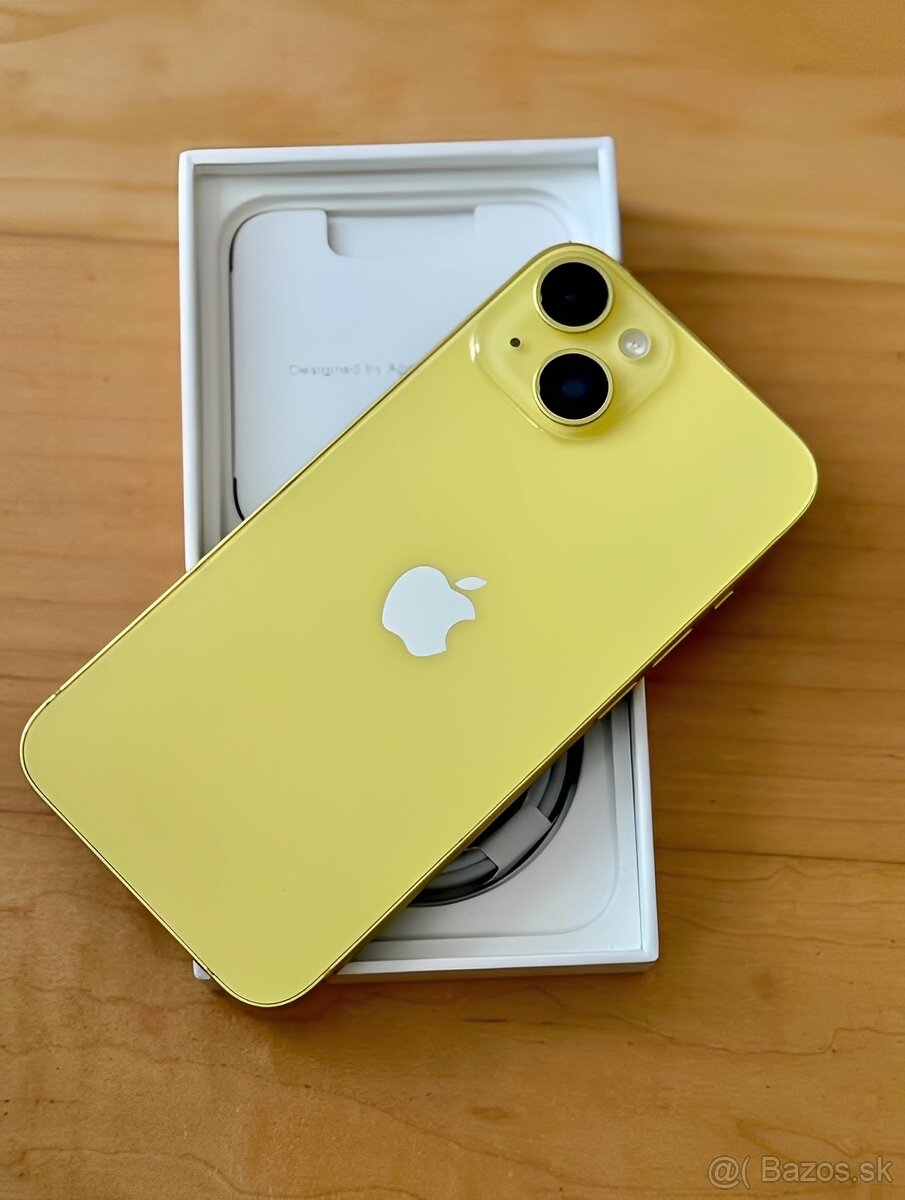 iPhone 14 Žlutá BATERIE 100% TOP