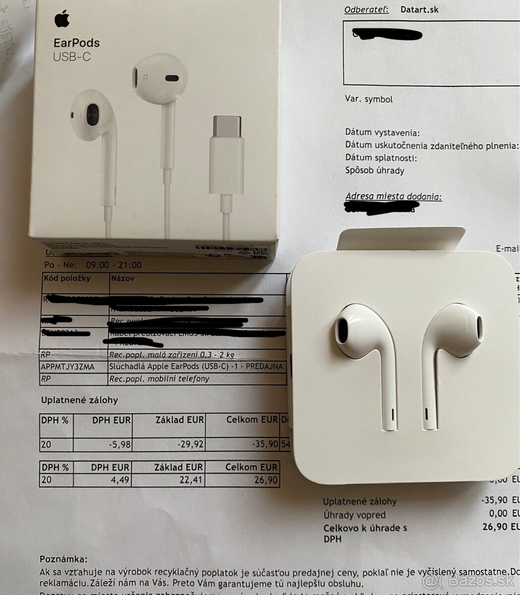 Nové apple earpods USB-C