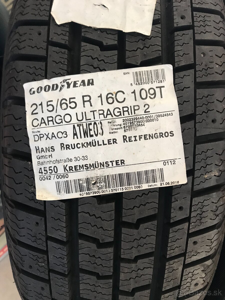 Zimní pneu Good Year - 215/65 R16 C 109T - NOVÉ