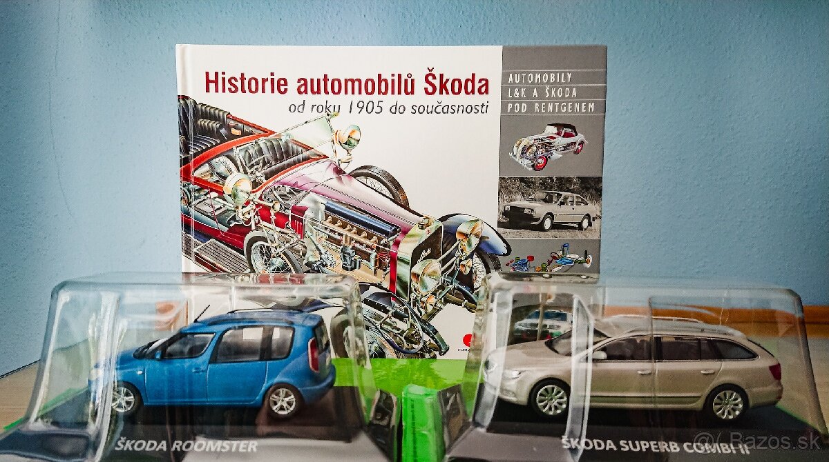 Zberateľské Modely Škoda + kniha histórie automobilů Škoda