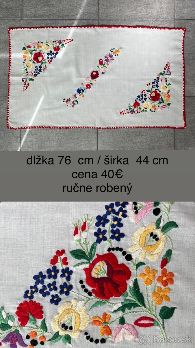 Predám retro ručne vyšívané kvetinkové obrusy aj iné.