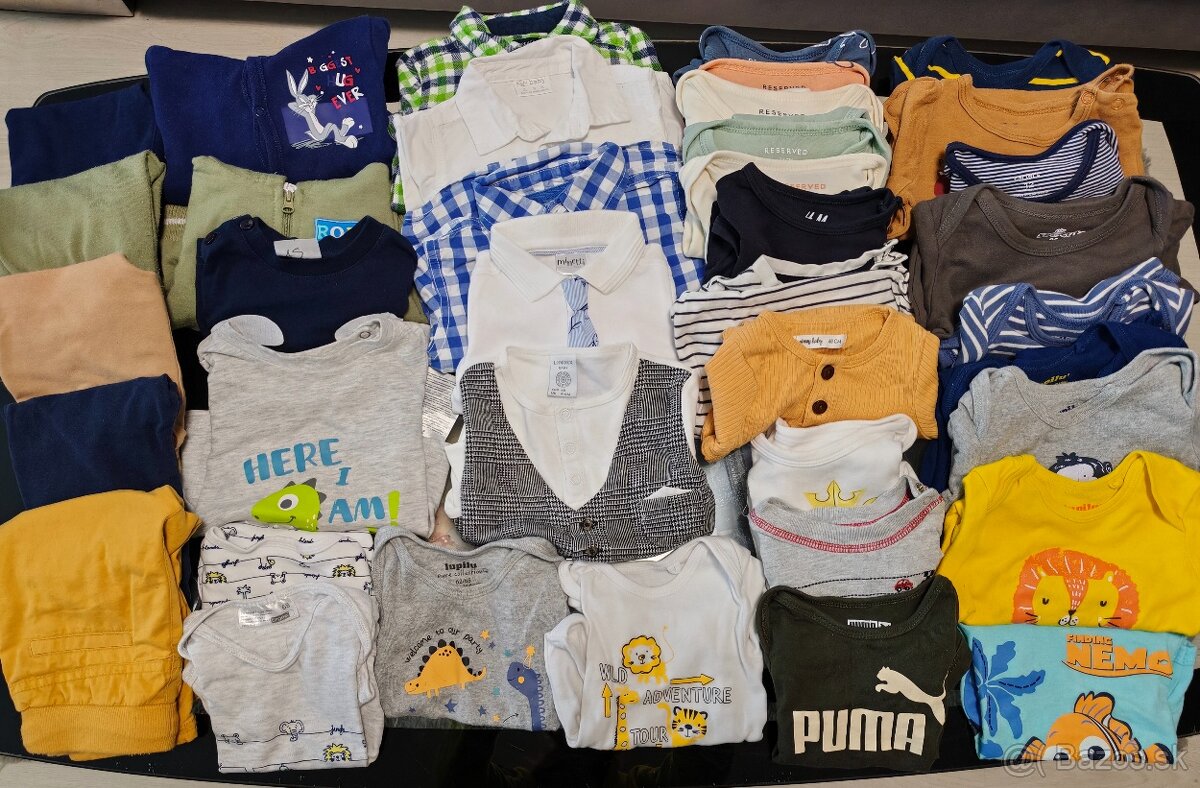 Veľký balík oblečenia (body+tepláky, mikiny, košele) veľ.68