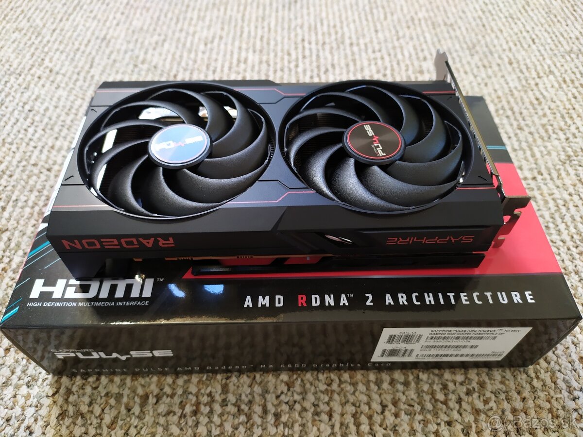 SAPPHIRE PULSE Radeon RX 6600 8GB v záruke