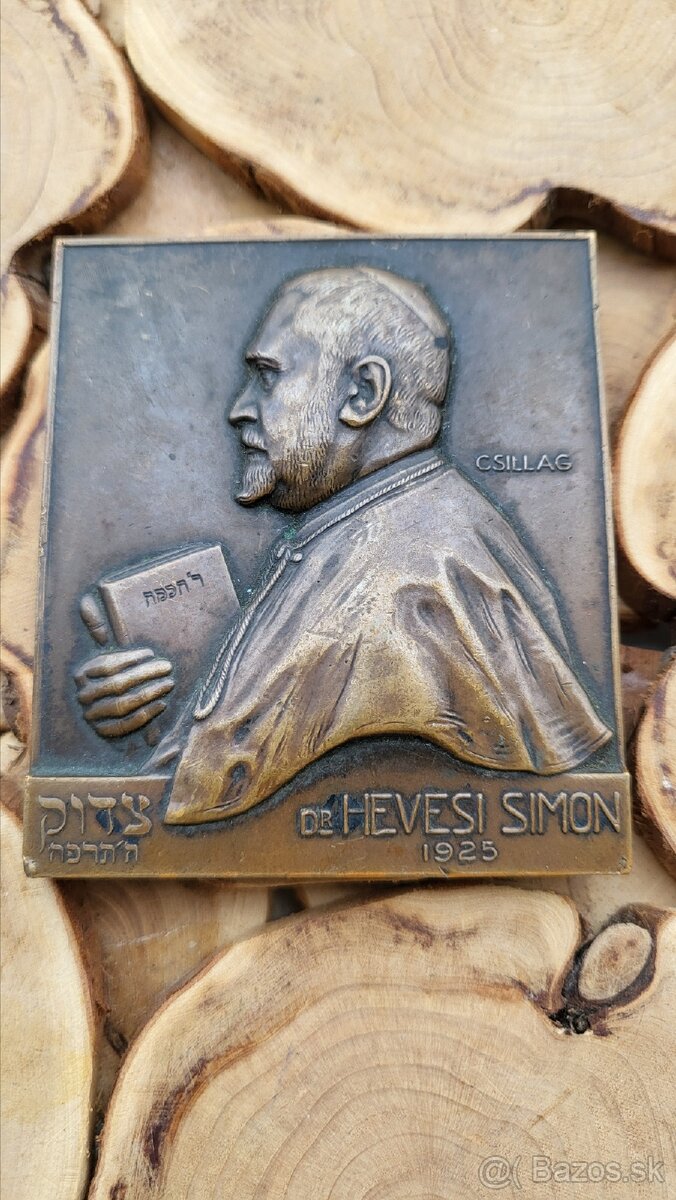 Judaika Rabin Dr. Hevesi Simon plaketa