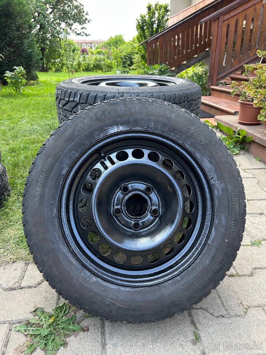 R16 plechové disky + zimné pneu na Opel
