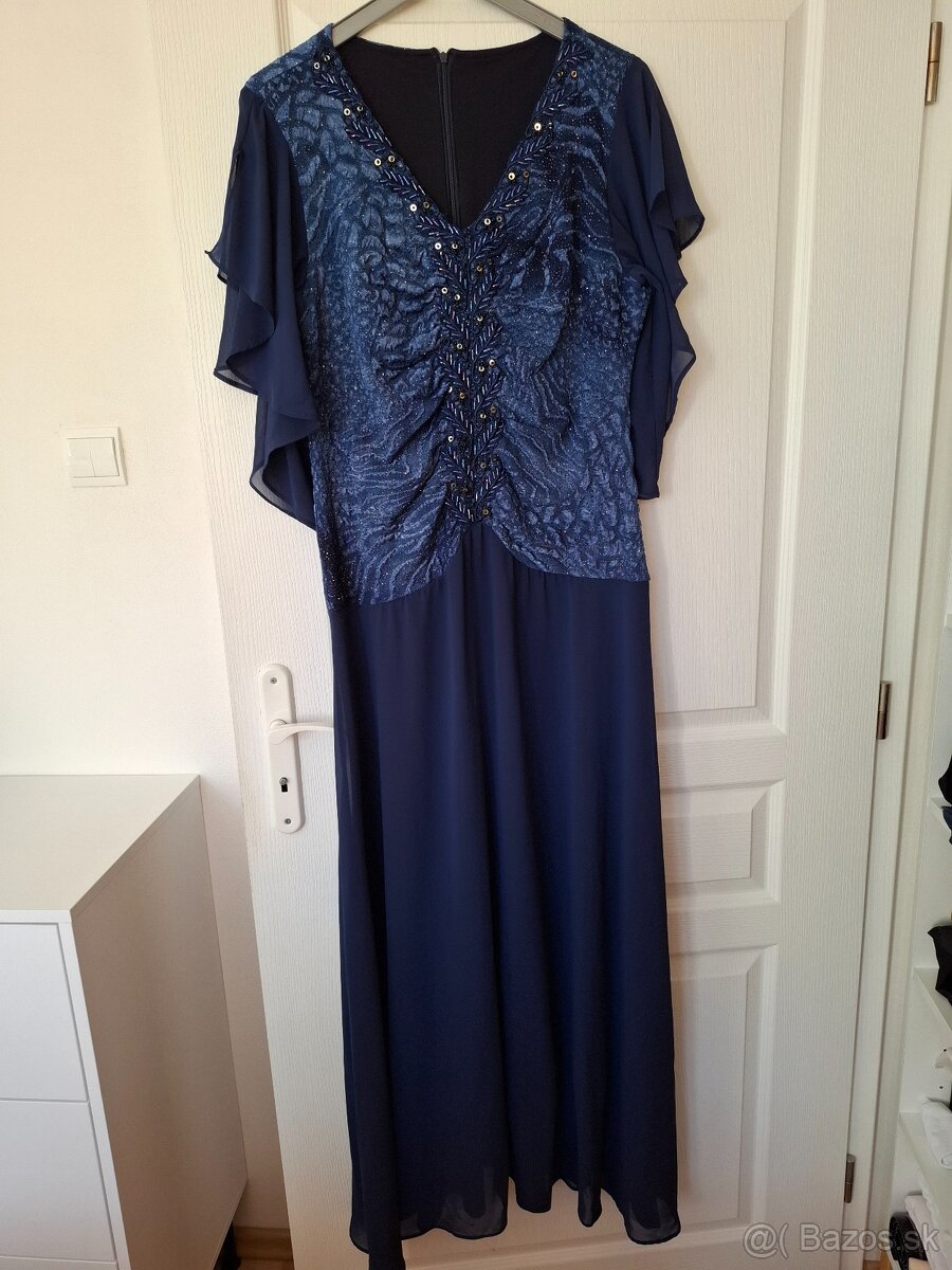 Šaty spoločenské modré 48 - 50