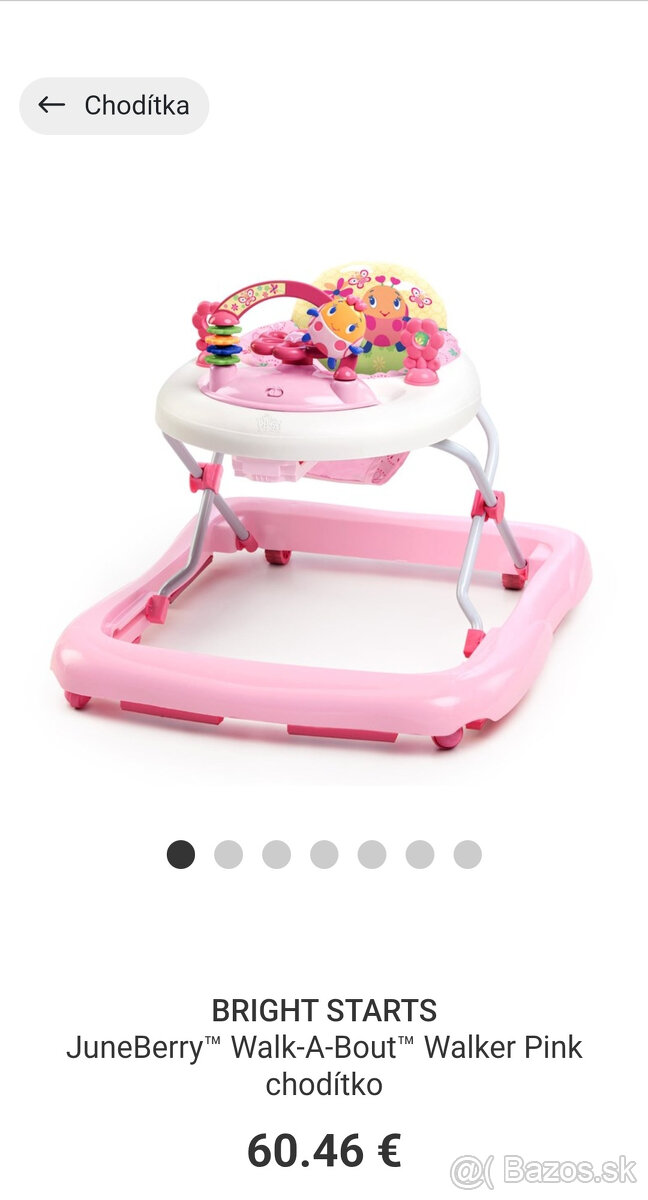 Detské chodítko Bright Starts JuneBerry Pink (Košice)
