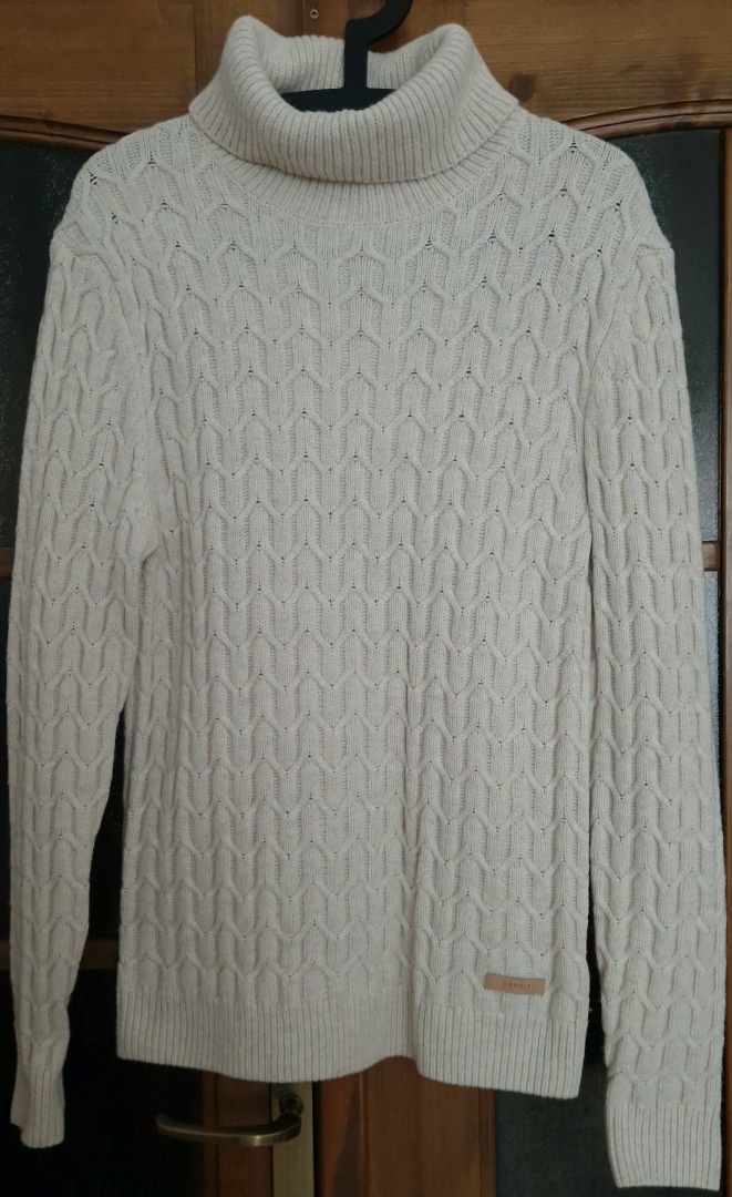 Pánsky sveter s rolákom Esprit béžový veľkosť M