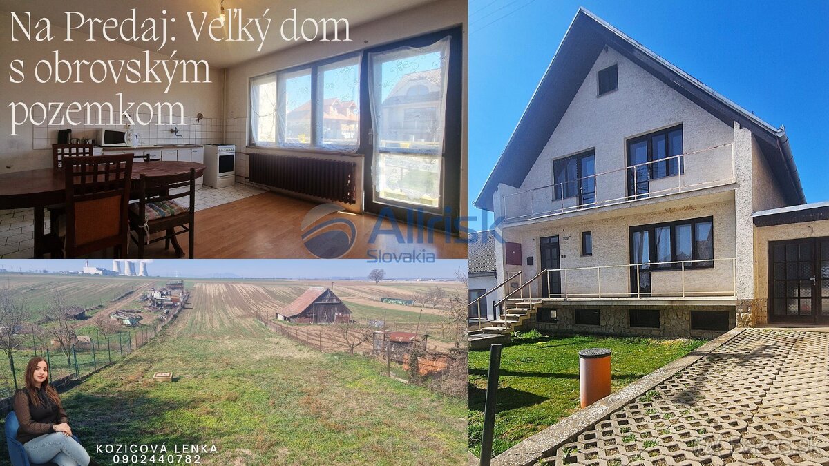 Na predaj veľký 6-izbový rodinný dom s veľkým pozemkom