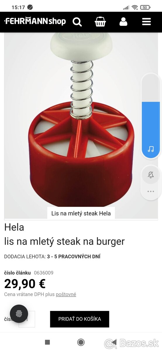 Steakovač, teplomer, bomba