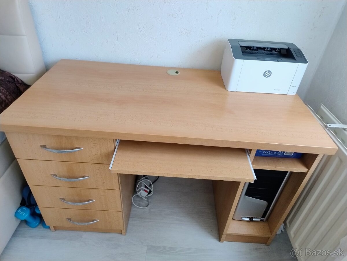 Predám písací stôl s kancelárskou stoličkou, policu na stenu