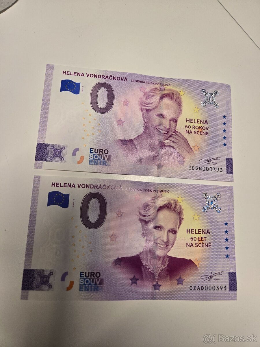 0 euro bankovky Helena Vondráčková