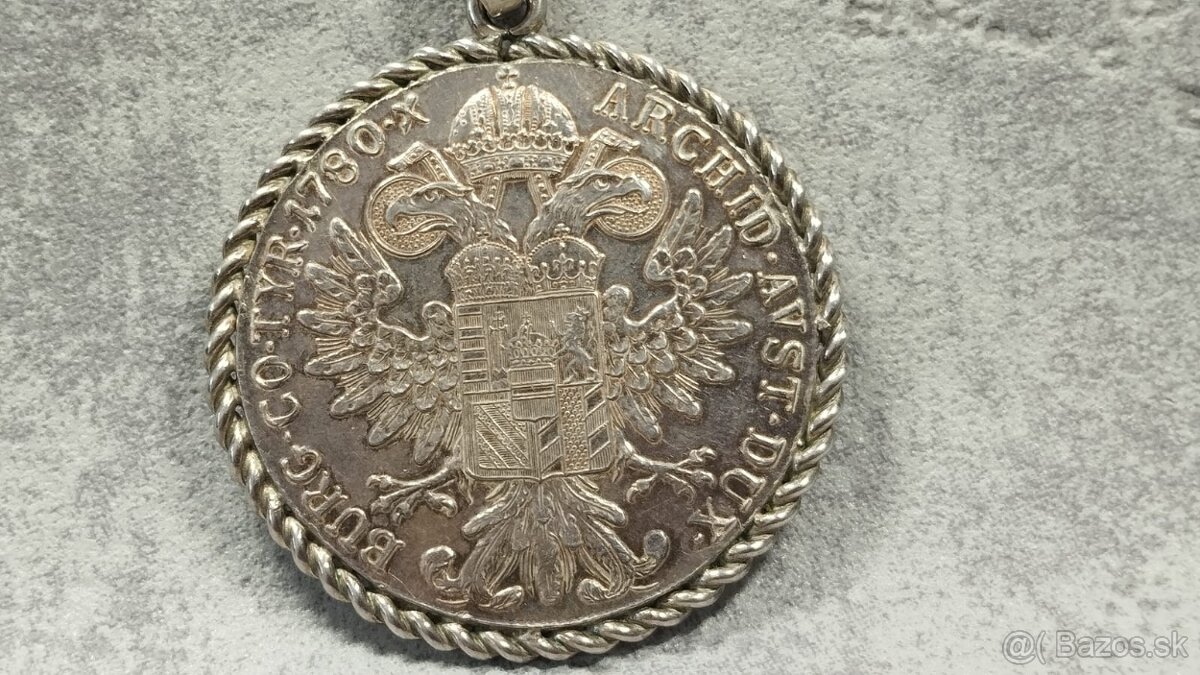 Velká stříbrná mince - tolar Marie Terezie packetou