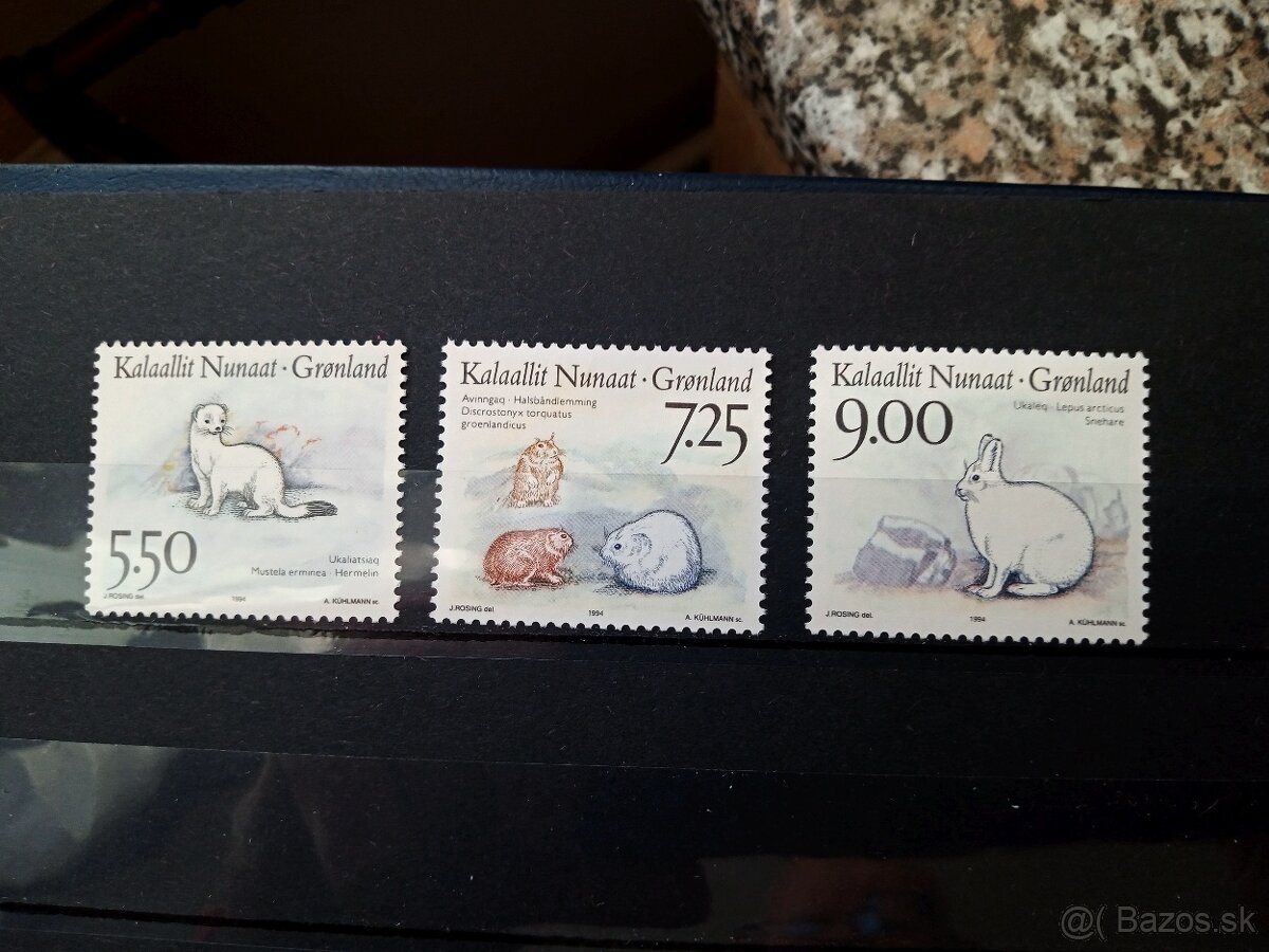 Poštové známky č.387 - Grónsko - fauna komplet