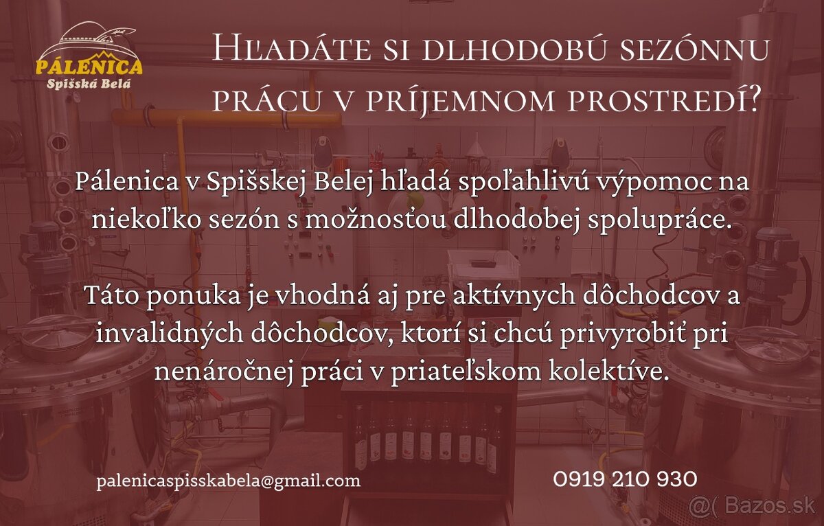 Sezónna práca v pálenici