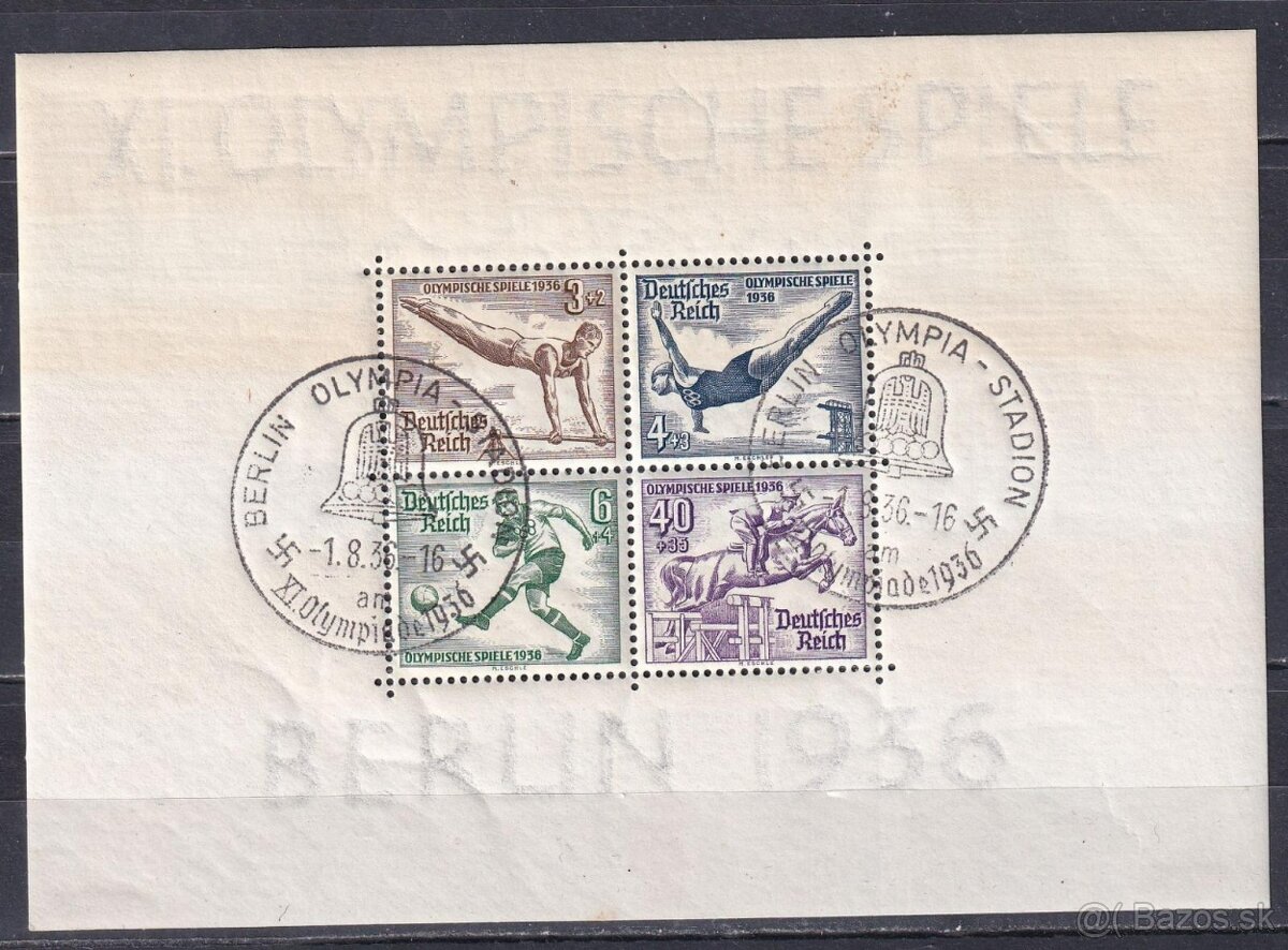 Ríša - č.Block5 FDC, Letné OH ( 250 eur) raz s páskou