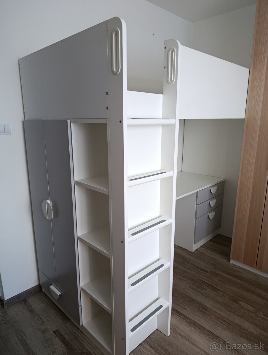 Poschodová posteľ s písacím stolíkom IKEA