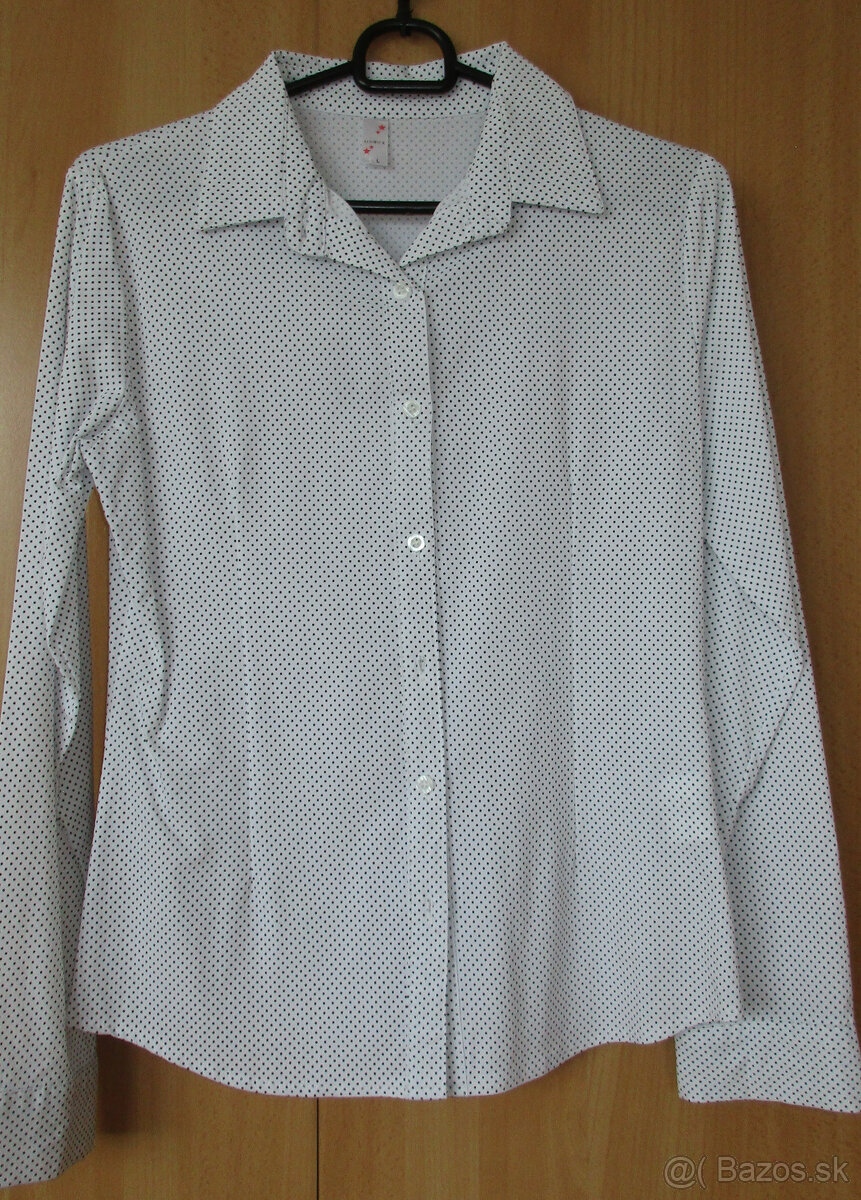 Košeľa / blúzka bodkovaná,elastická, veľ. S - M