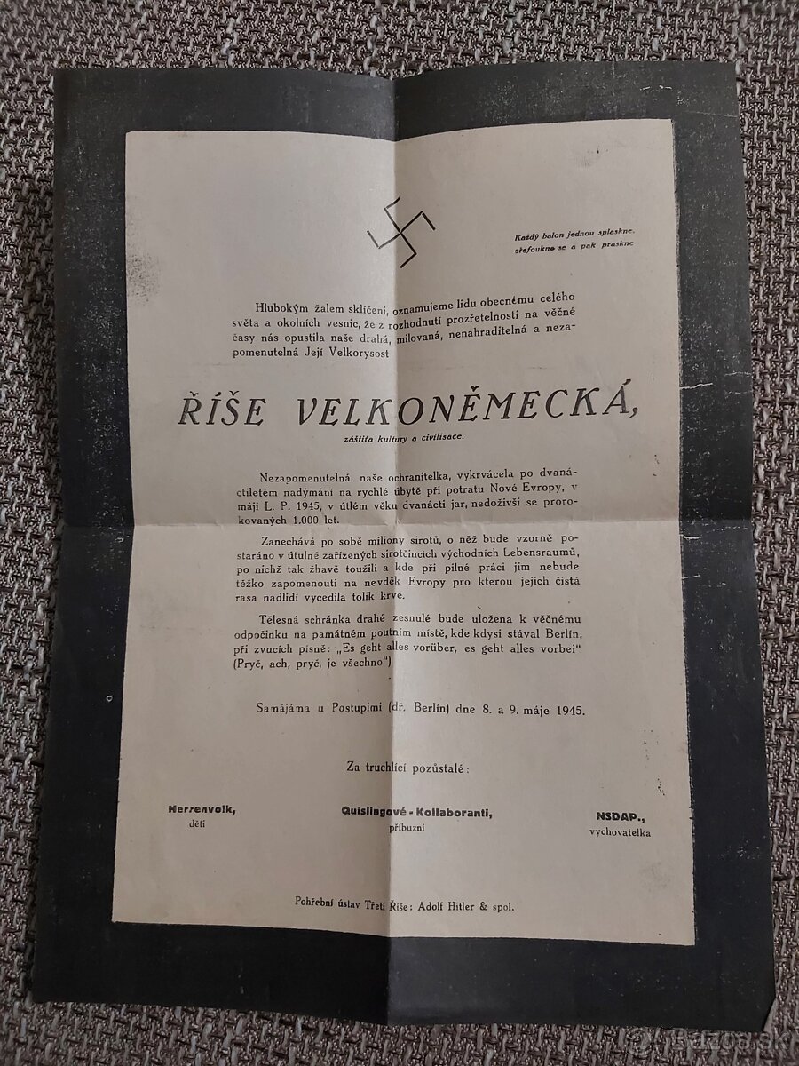 Satirické parte Veľkonemeckej ríše
