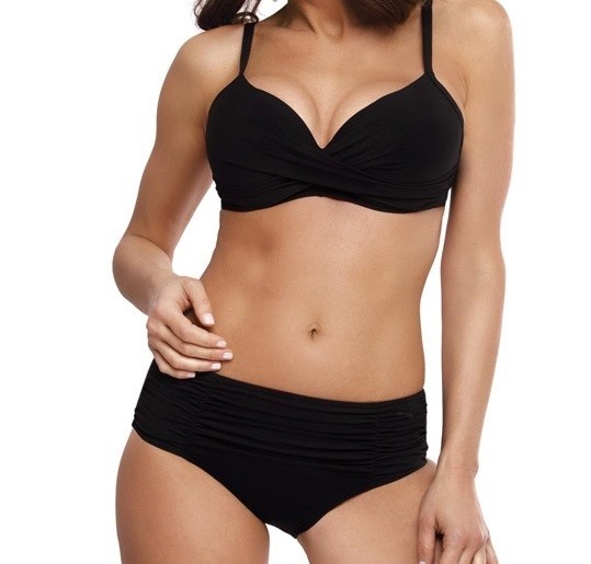 Vystužené čierne plavky pre plnoštíhle 2XL-5XL