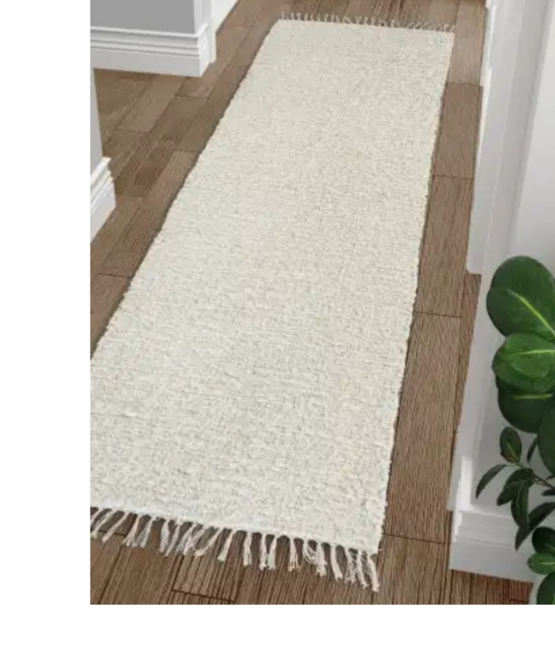 Koberec biely ručne tkaný