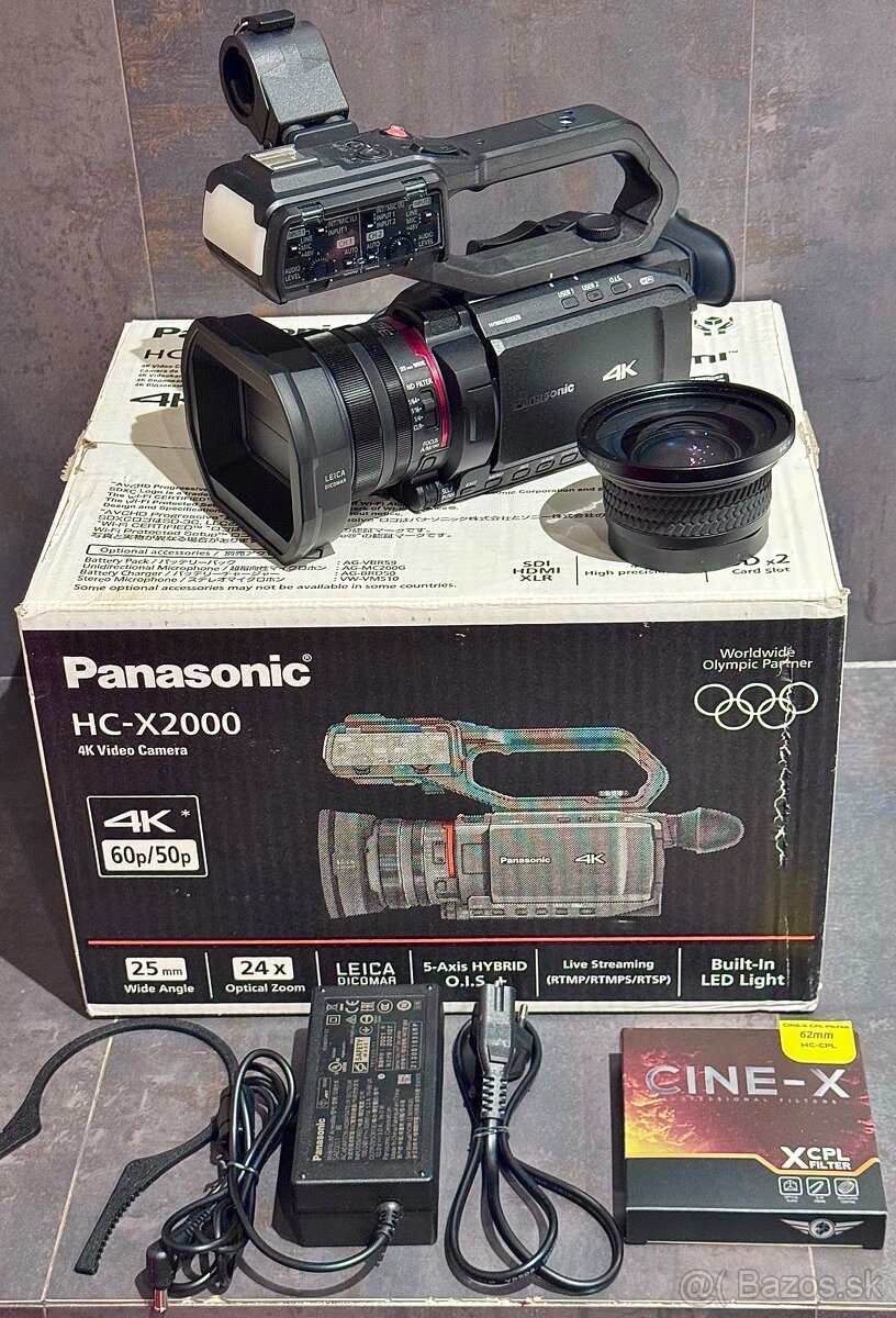 4K kamera Panasonic HC-X2000 + Raynox 0.7 Wide + CINE-X CPL