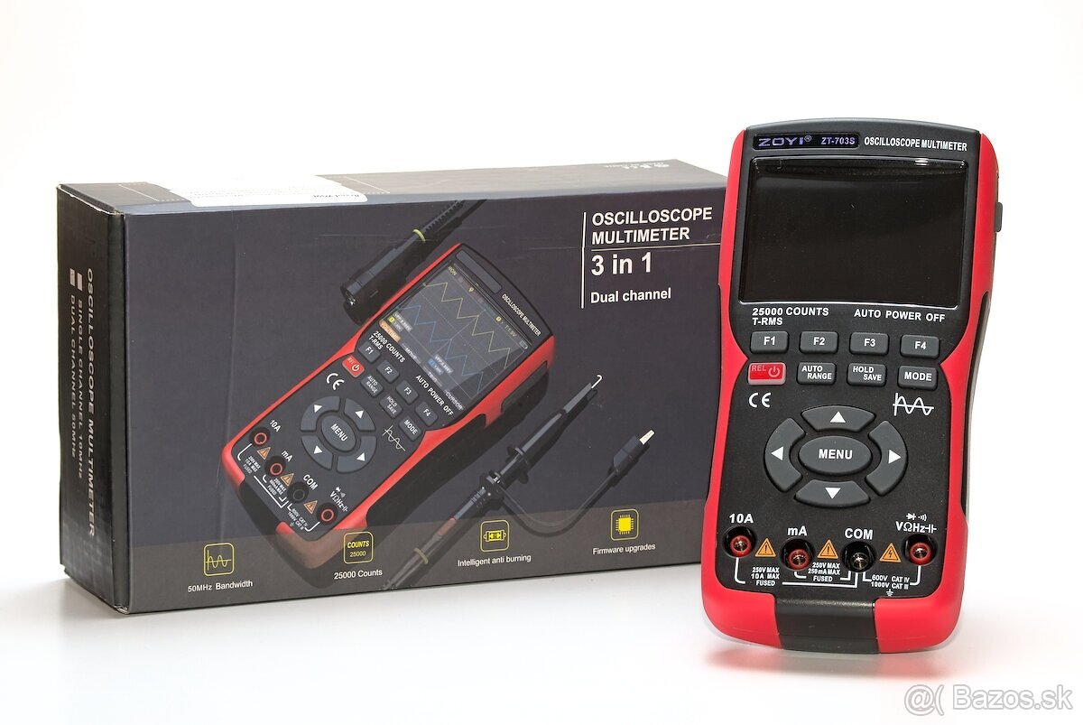 Predam NOVY Digitálny osciloskop + multim ZOYI ZT-703S