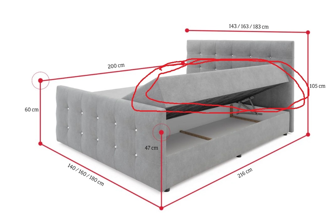 Predám 2 ks čalúnených matracov na drevenom ráme 80x200 cm