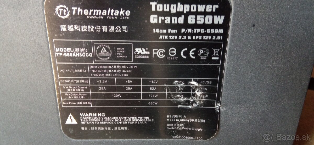 Thermaltake Toughpower Grand 650W semi-modularny pc zdroj